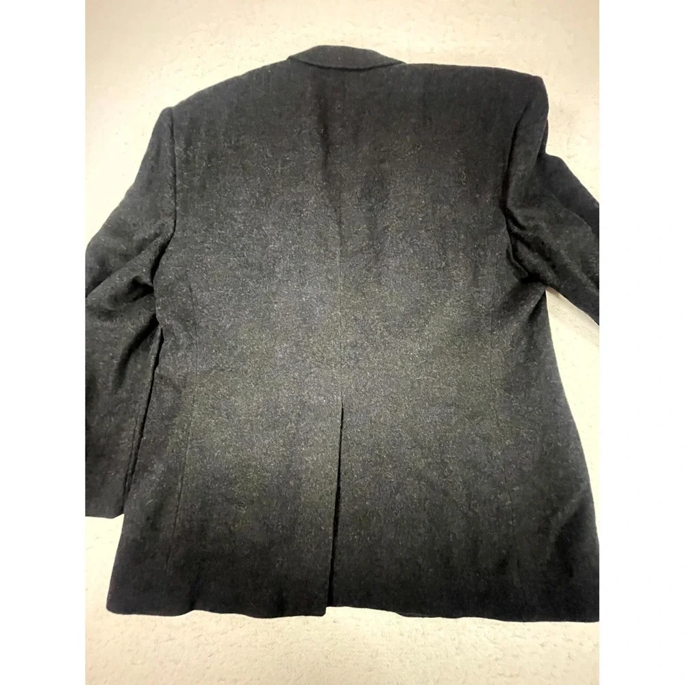 Vintage Bill Blass Blazer Jacket Mens Black Camel Hair Sport Coat Notch‎ Lapel